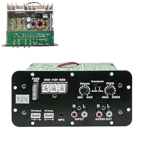 FABTEC 120W Car Audio Amplifier Stereo Power Dual Channel Mono Amp for Subwoofer (12V, Class AB) utu61