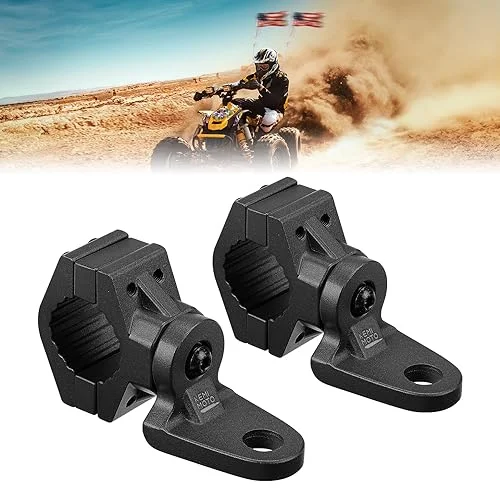 Universal ATV Whip Light Mount Bracket Heavy Duty 360 Rotating Flag Holder for Off-Road Vehicles and E-Bikes (2 Pack) du4a2