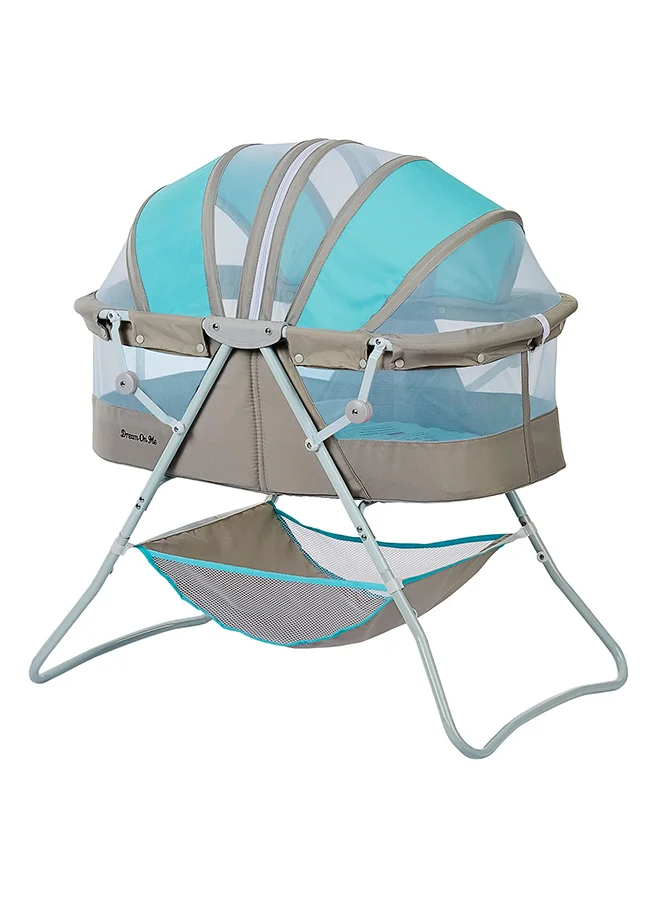 Dream On Me Karley Bassinet Lightweight Portable Bedside Sleeper for Infants (Blue/Grey) 9ybiq