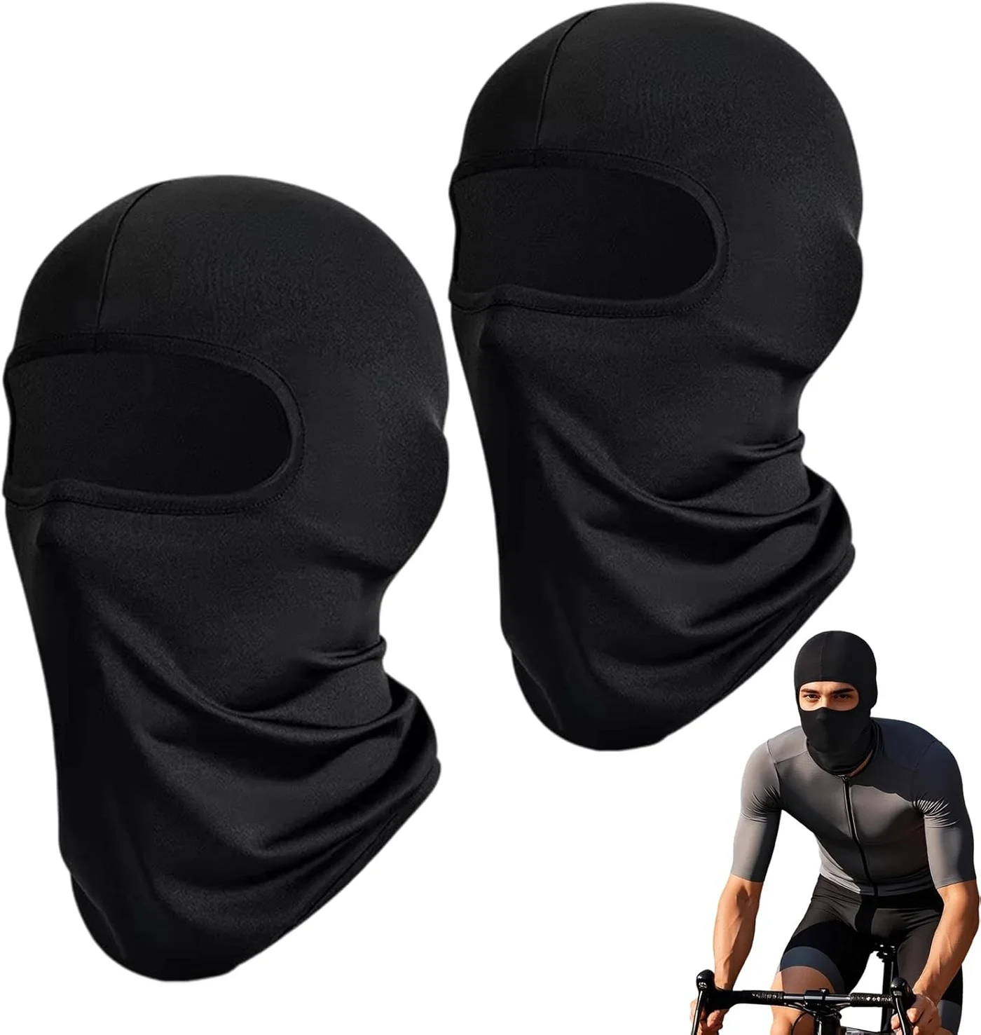 Makoto Nobu Balaclava Face Mask Breathable UV Protection for Cycling and Skiing (2 Pcs, One Size) hlt02