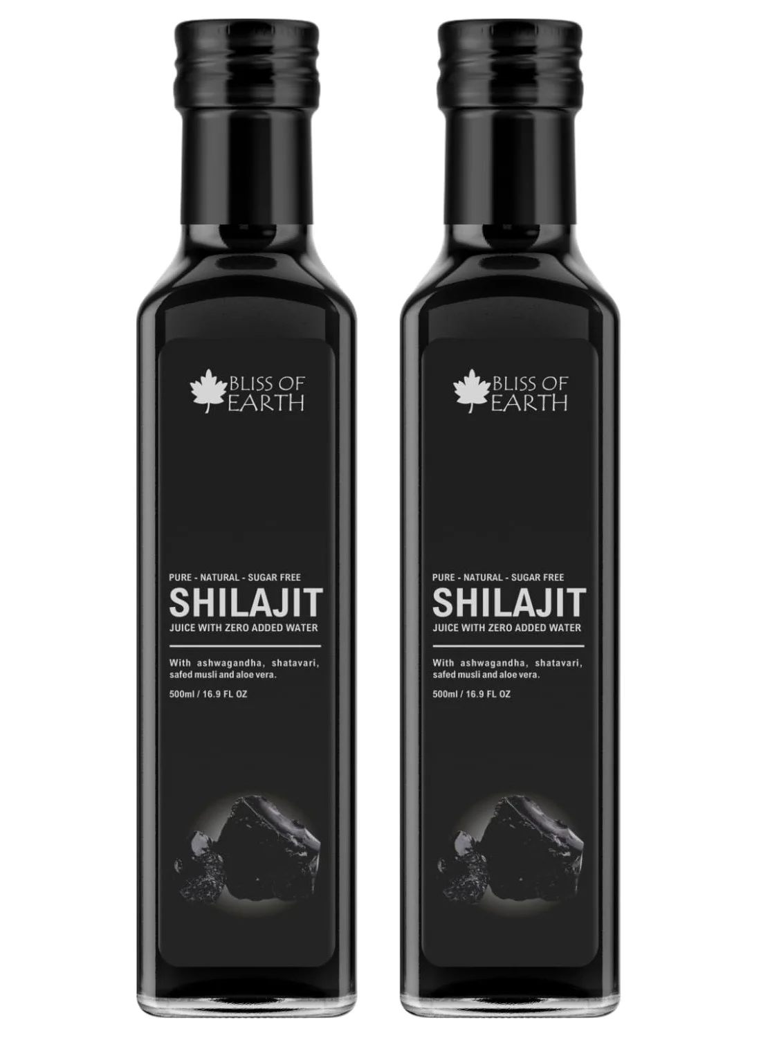 BLISS OF EARTH Himalayan Shilajit Liquid Extract Premium Fulvic Acid & Mineral Supplement (500 mL, Pack of 2) n84t8
