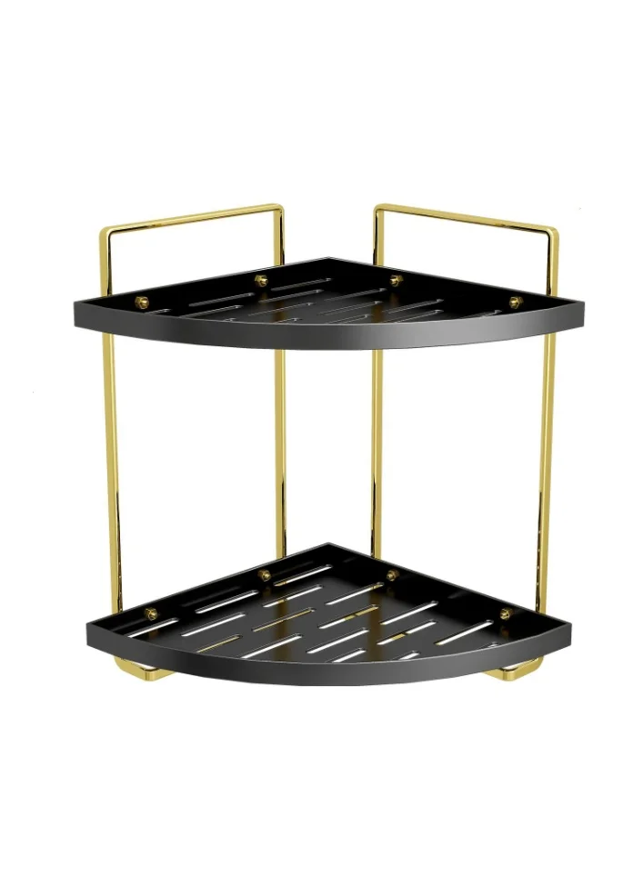 Arabest 2-Tier Corner Countertop Organizer (Black, 30cm x 20cm x 30cm) Premium Bathroom Sink Storage Shelf for Skincare we1l7