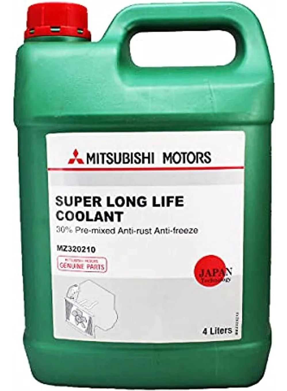 Premium Automotive Engine Coolant and Antifreeze 30% Pre-Mixed (Green, 4 L) j48nu