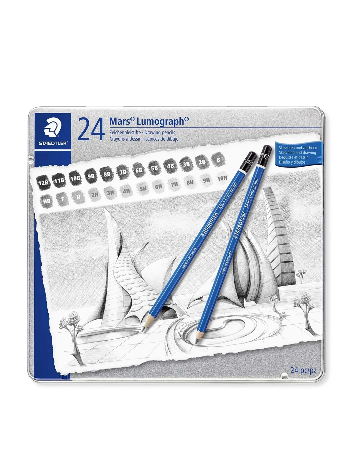 STAEDTLER Lumograph Graphite Drawing and Sketching Pencils (Professional Art Set, 24-Piece) 4j67h