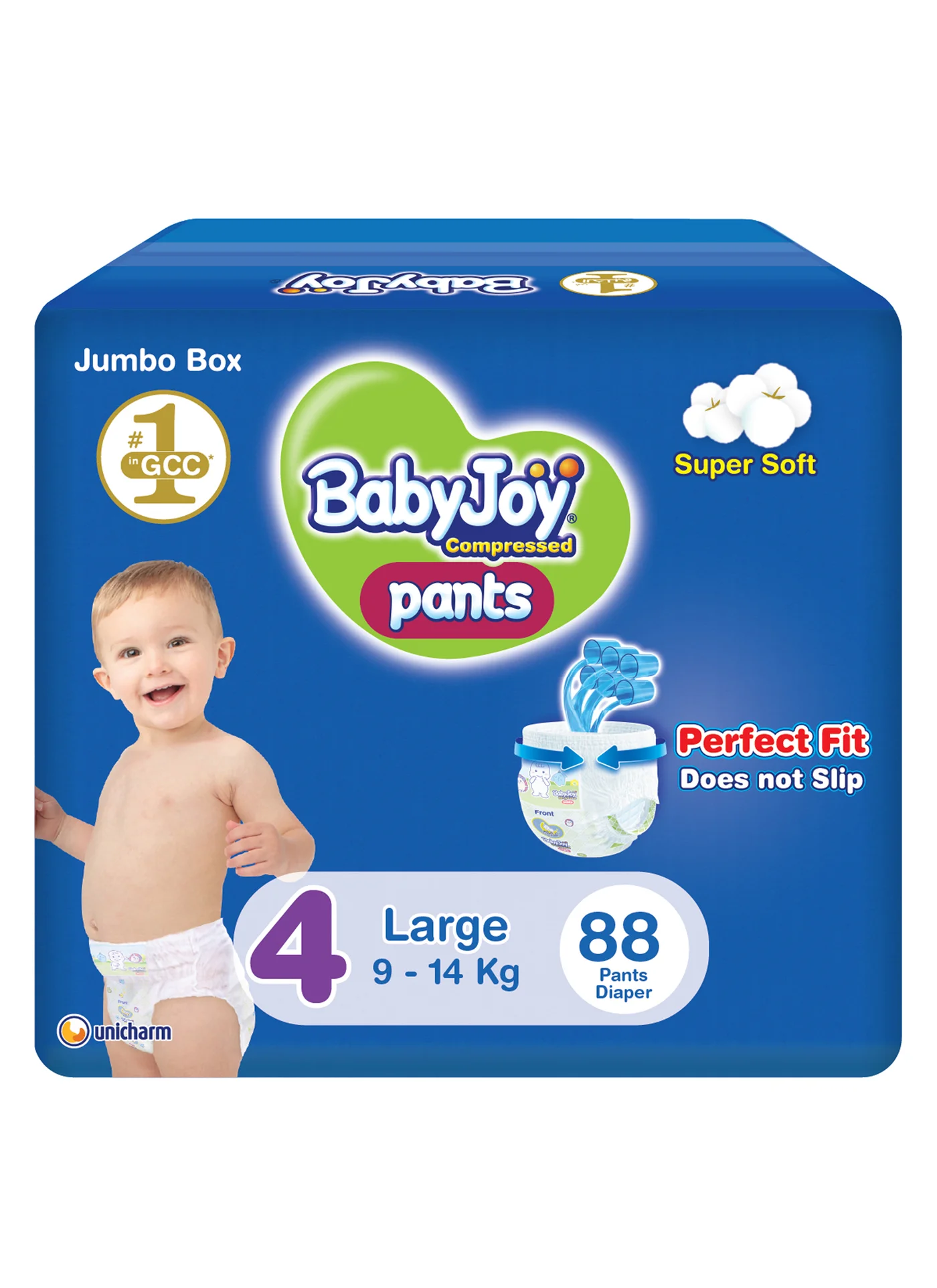 BabyJoy Culotte Pants Diapers Size 4 Large (9-14 kg, 88 Count) Premium Absorbent Training Pants f93i2
