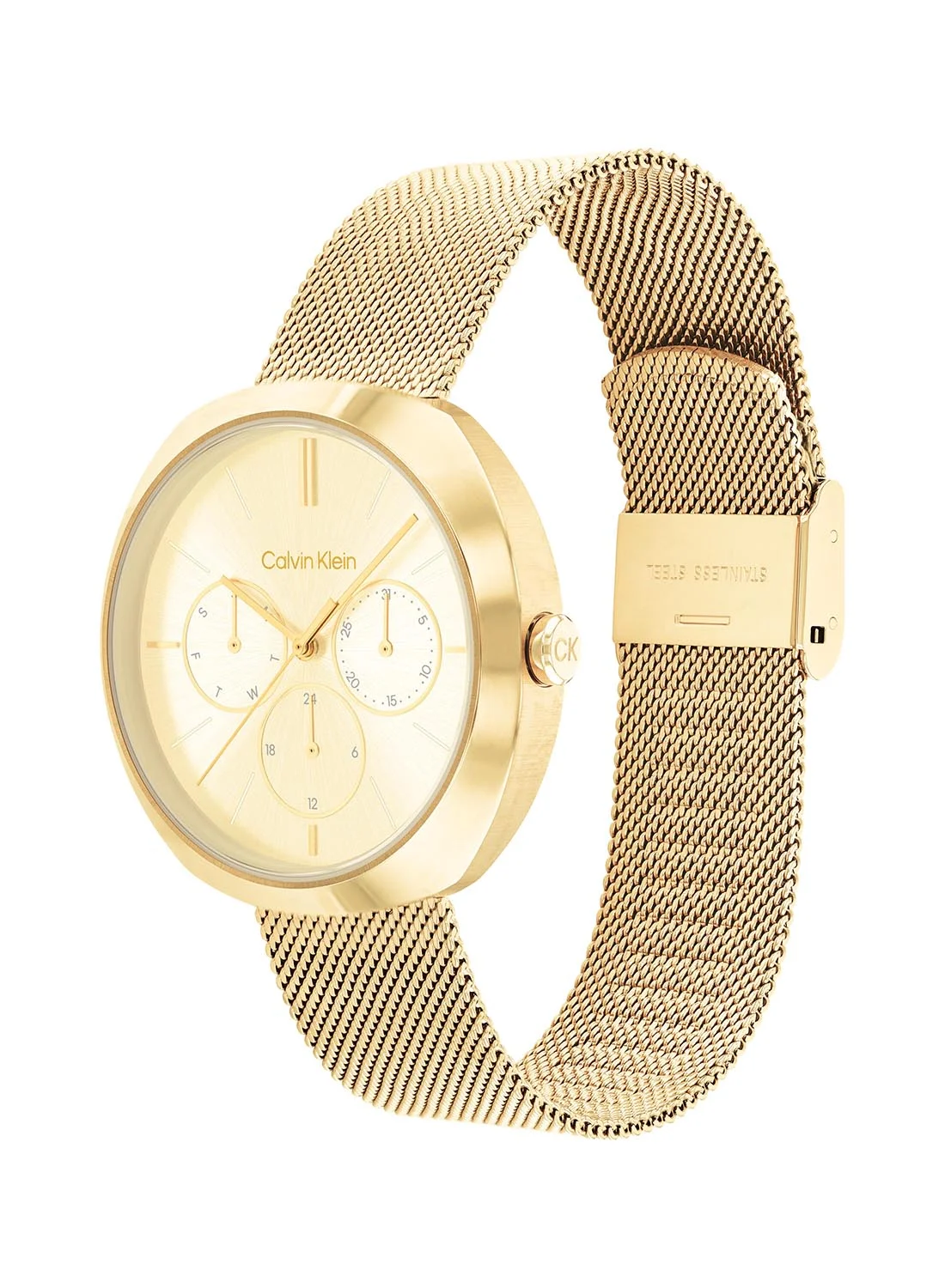 Premium Analog Round Stainless Steel Wrist Watch for Women (38.5 mm) ftvvi