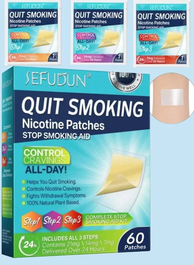 Sefudun Quit Smoking Support Patches Natural Plant-Based Aid for Daily Craving Control (60 Pcs) 3pwlg