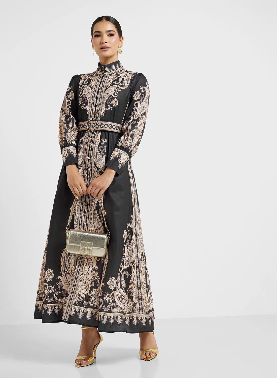 Khizana Abstract Print Dress Elegant Casual Midi Silhouette For Women (One Size) 283qk