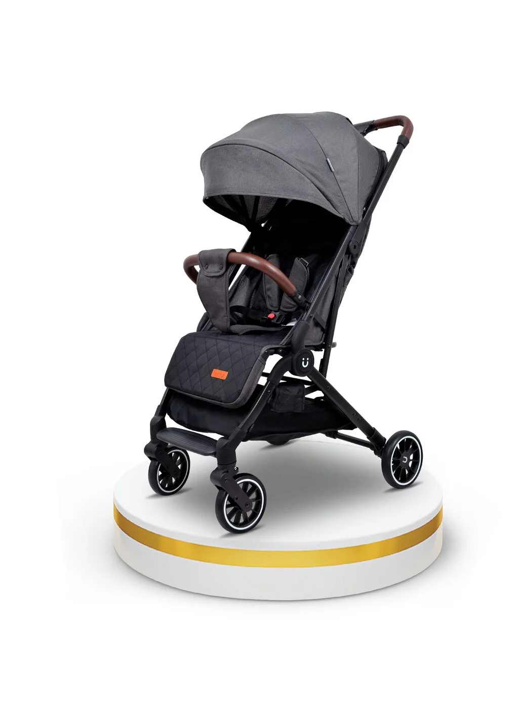 Nurtur Compact Foldable Baby Travel Stroller with 5-Point Safety Harness and Storage Basket (Grey, 1 Unit) 5zzhz