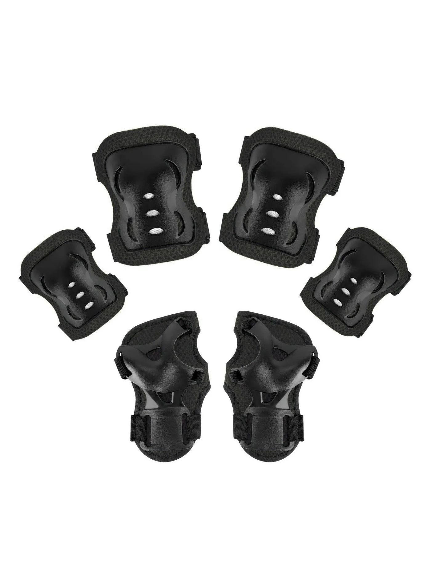 Spartan Protective Gear Set Knee Elbow and Wrist Pads for Youth (Black, Size S) sx091