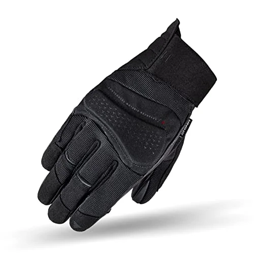 Premium Leather Motorcycle Gloves Perforated Ventilated Biker Protective Gear with Touchscreen Compatibility (Black, M) lmhpq