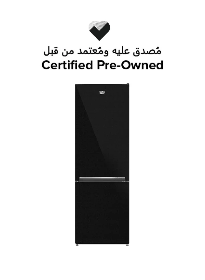 Premium Double Door Refrigerator (Black, 340L) Freestanding Metal Fridge for Home Kitchen axvbd