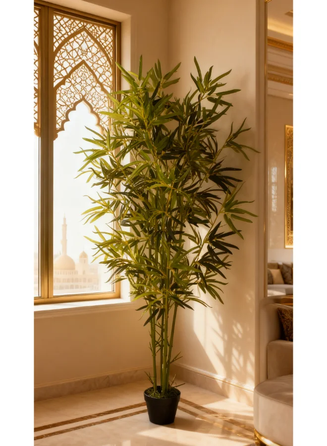 Noon East Artificial Bamboo Tree Realistic Floor Plant for Home and Office Decor (Green, 160 cm) xy1xu