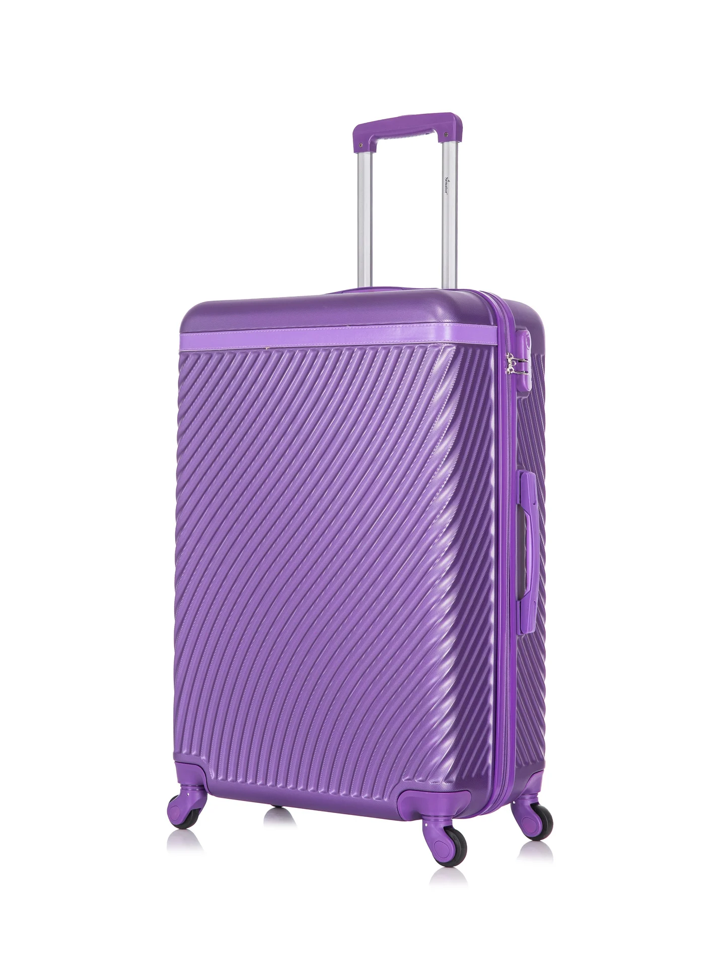SENATOR Hard Case Travel Luggage Trolley Suitcase with 4 Spinner Wheels (Purple, 55 cm) 2pb4b