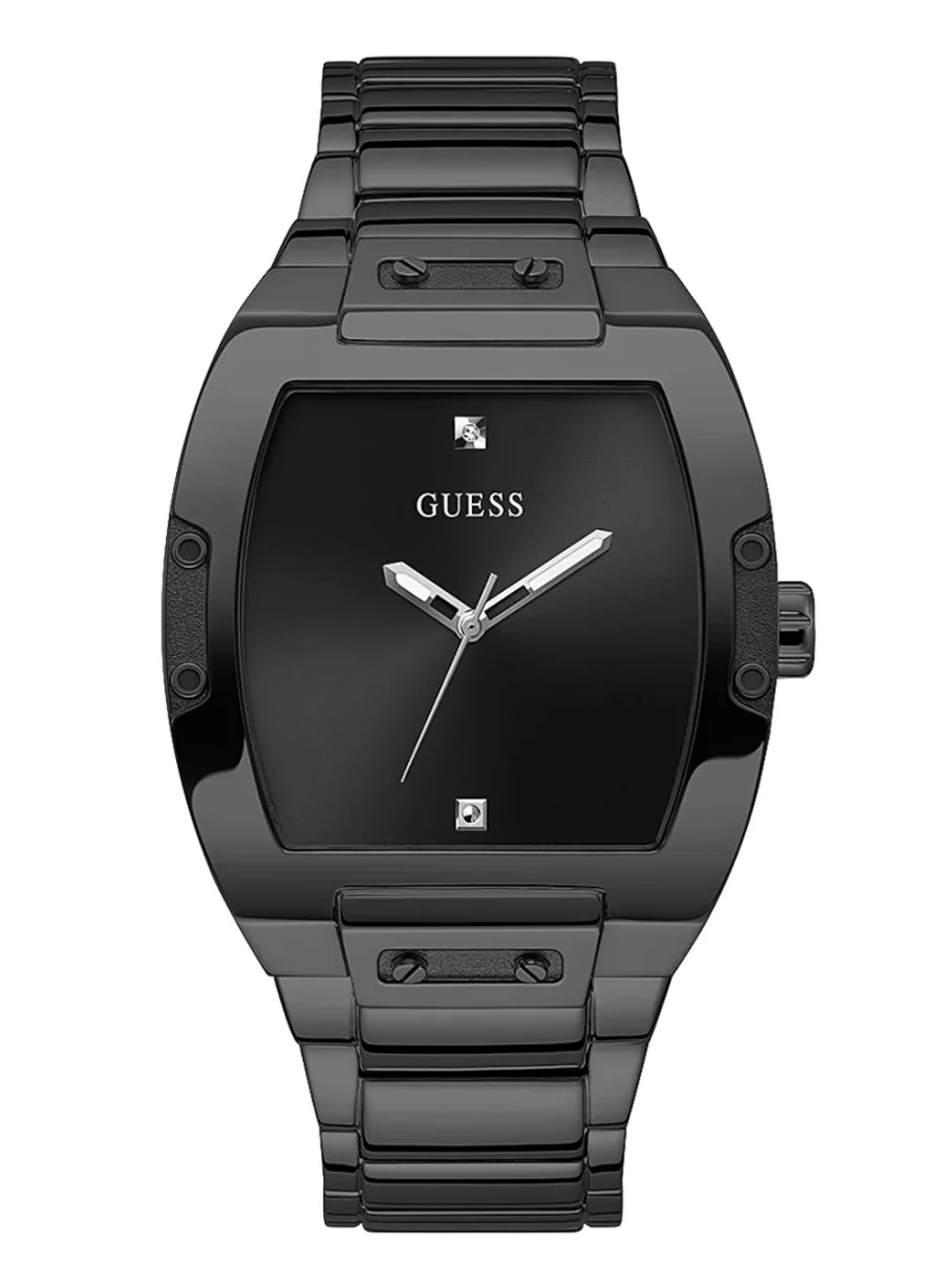 Premium Analog Quartz Watch with Black Stainless Steel Band and Case (43mm, Men's) 9kcye