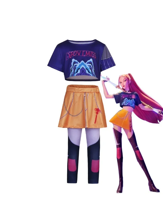 Kpop Style Stage Performance Cosplay Costume for Girls Premium Halloween Outfit (Size M) nbuzh