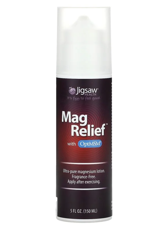 Jigsaw Health Mag Relief Lotion with OptiMSM Fragrance-Free Premium Topical Magnesium Cream (150 mL) bapxm