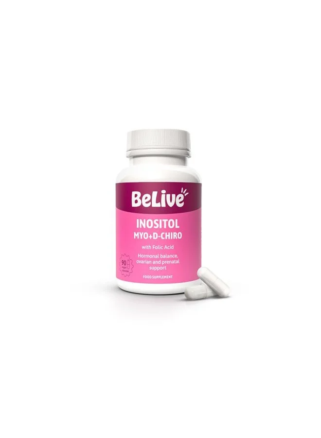 BeLive Myo-Inositol and D-Chiro Inositol Supplement with Folic Acid for Women (90 Capsules) q7ruc
