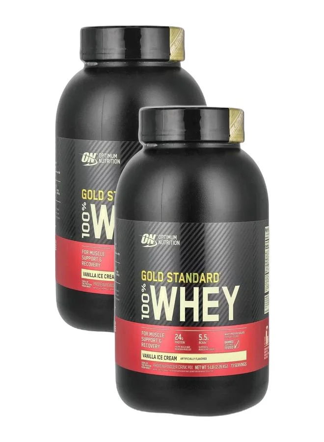 Premium Whey Protein Powder Vanilla Ice Cream Flavor (2.27 kg) p0w0i