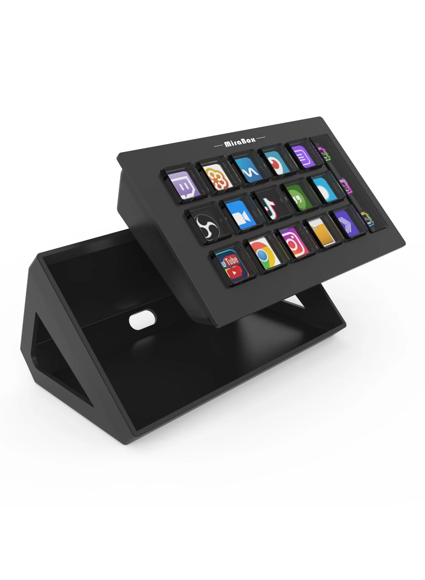 MiraBox Visual Control Console with 15 Customizable LCD Keys and Smart Touchscreen Dial for Professional Streaming and Workflow Automation (15 Keys) xqm05