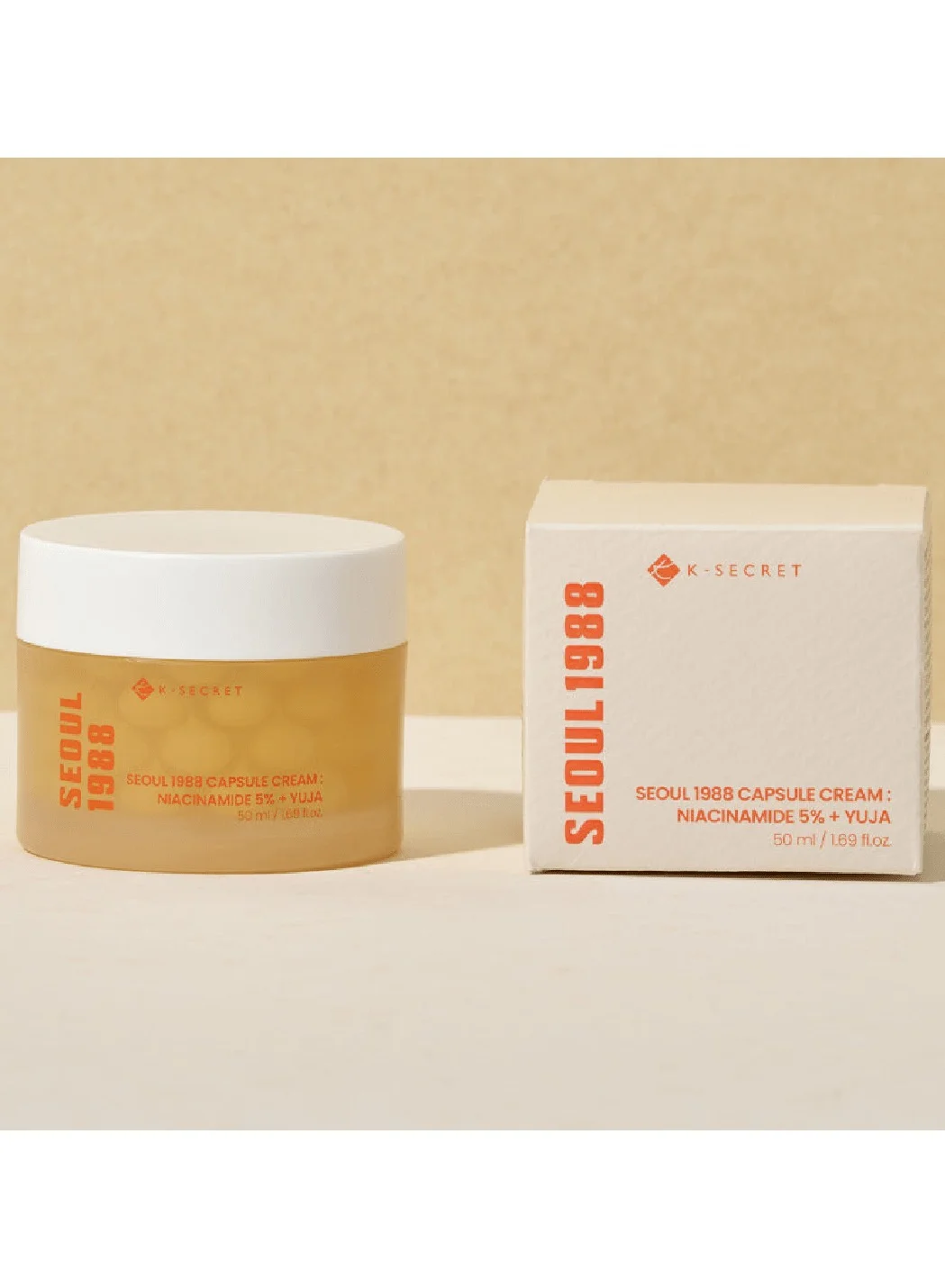 K-SECRET Seoul 1988 Capsule Cream with Niacinamide 5% and Yuja Extract for Brightening and Hydration (50 mL) l99pb