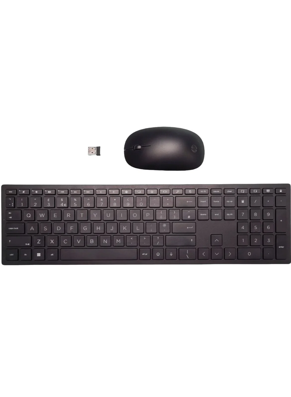 Premium Wireless Keyboard and Mouse Combo Slim Ergonomic Design with USB Nano Receiver (Black, UK Layout) vifxp