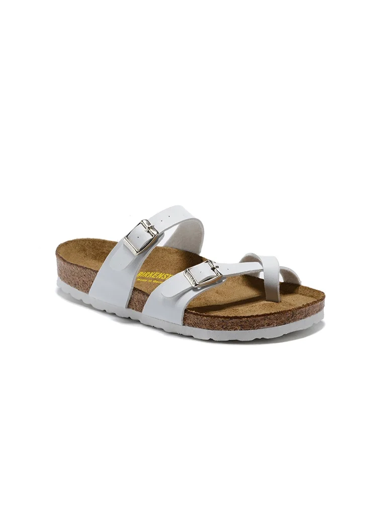 Premium Synthetic Patent Sandals for Women - Glossy Finish (White, Size 38) 4hy9q