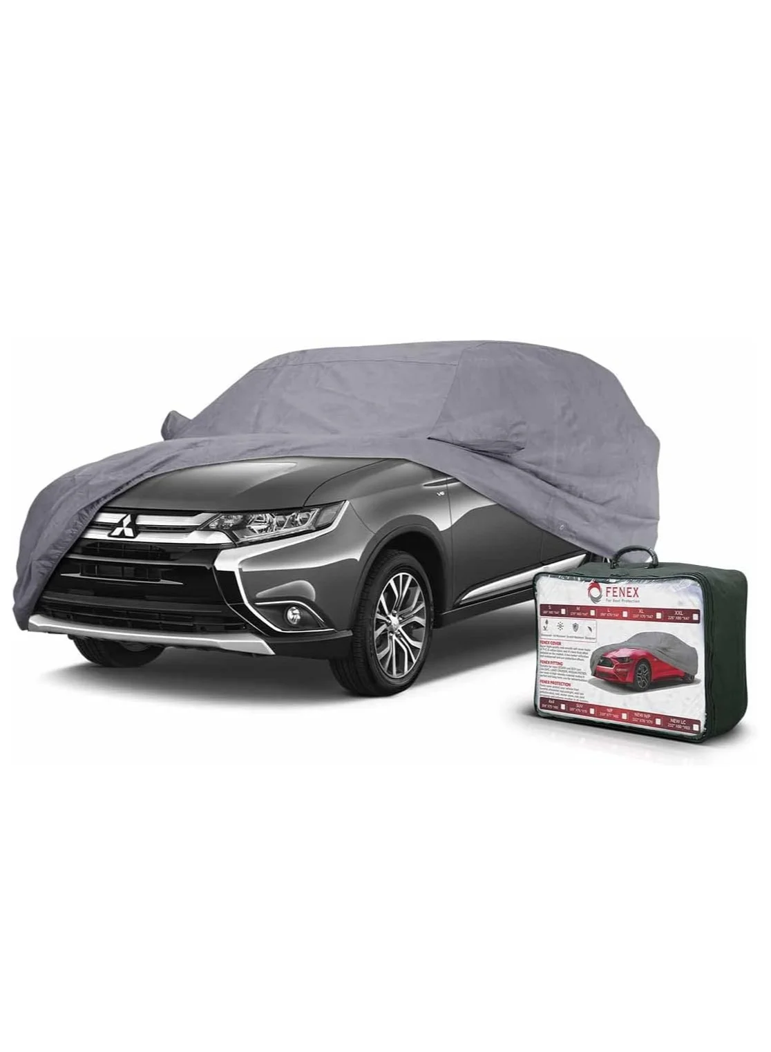Fenex SUV Car Cover All-Weather Waterproof Protection (Grey, 495 x 190 x 177 cm) 8x61l