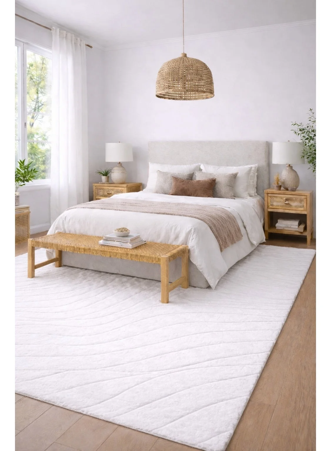 Home Auraa Wind Carved Rabbit Fur Design Carpet Rug (Grey, 160 x 230 cm) Premium Soft Floor Covering for Living Room and Bedroom 30abf