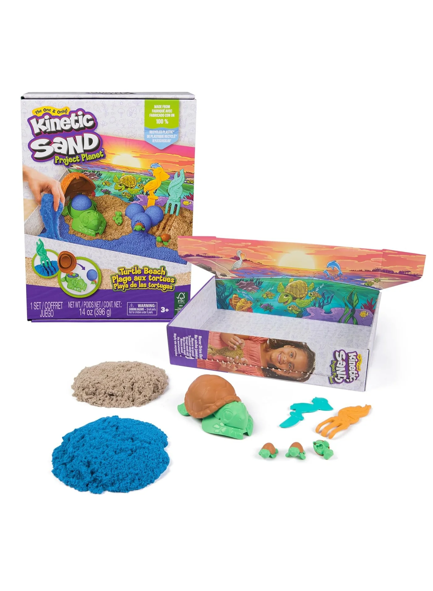 Premium Kinetic Sand Turtle Beach Play Set Sensory Activity Kit for Kids (450 g) fyzpd