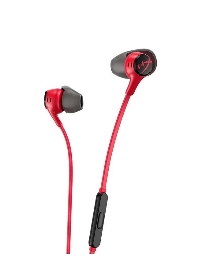 Premium In-Ear Gaming Headphones with Noise-Isolating Mic and Comfort Fit (Red, Wired) w2hwe