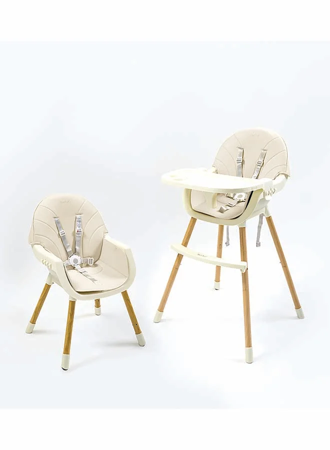 Nurtur 2-in-1 Adjustable High Chair with Padded Cushioning and Detachable Tray (Beige) 3kkk5