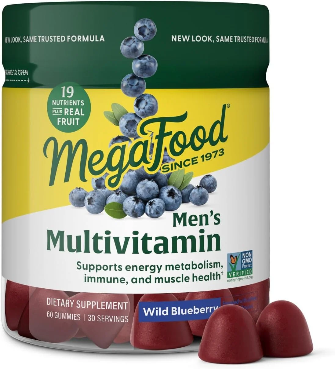 Premium Men's Multivitamin Gummies with Wild Blueberry Flavor (60 Gummies, 30 Servings) 0zeia