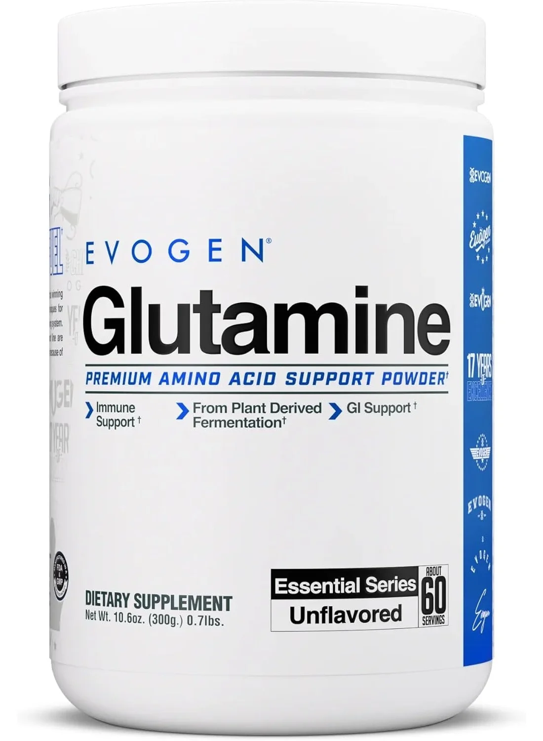 Evogen Nutrition Glutamine Recovery Amino Acid Powder (Unflavored, 300 g) nowsb
