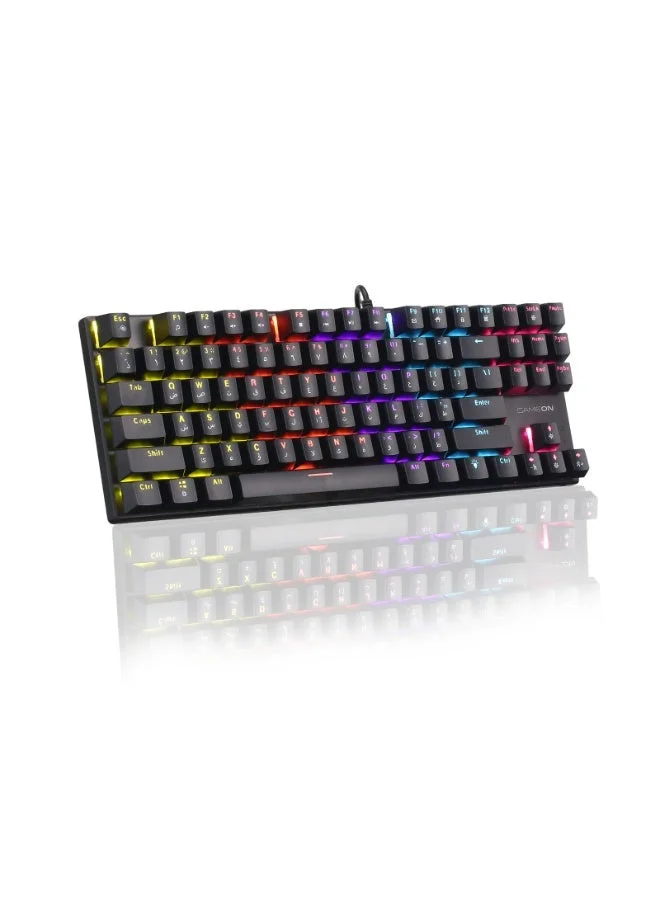 GAMEON Kenora GOMK87-RS 80% RGB Mechanical Wired Gaming Keyboard (Red Switches, English & Arabic Layout, USB-C) igyp0