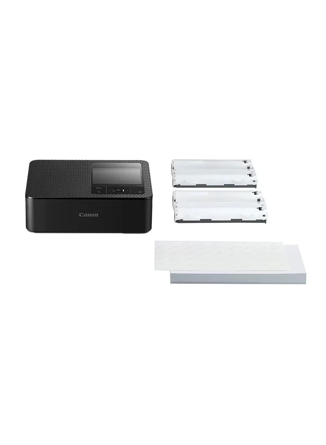 Compact Photo Printer Bundle with 108 Sheets and Ink Set (Black, 108 Pack) d6lph