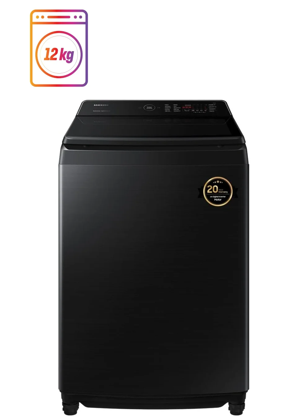 Ultra-HD Top Load Washing Machine with Digital Inverter Technology and Super Speed (Black, 12 kg) nmepi