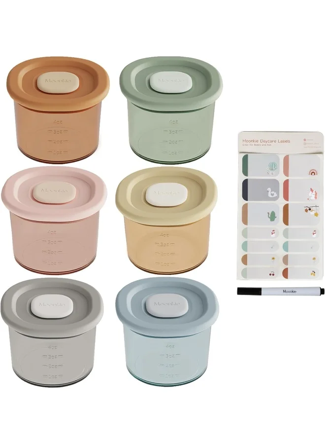 Premium Silicone Baby Food Storage Containers with Airtight Lids (6-Pack, 120 mL) u2rs7