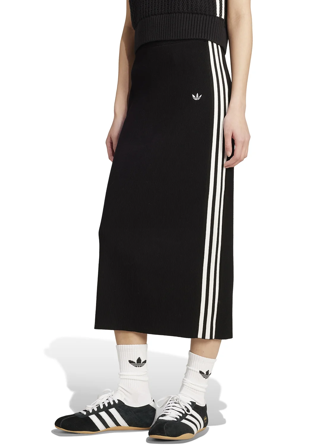 Sport Originals Knitted Midi Skirt with Side Stripe Detail (Premium Cotton Blend, Women's) rwfk5