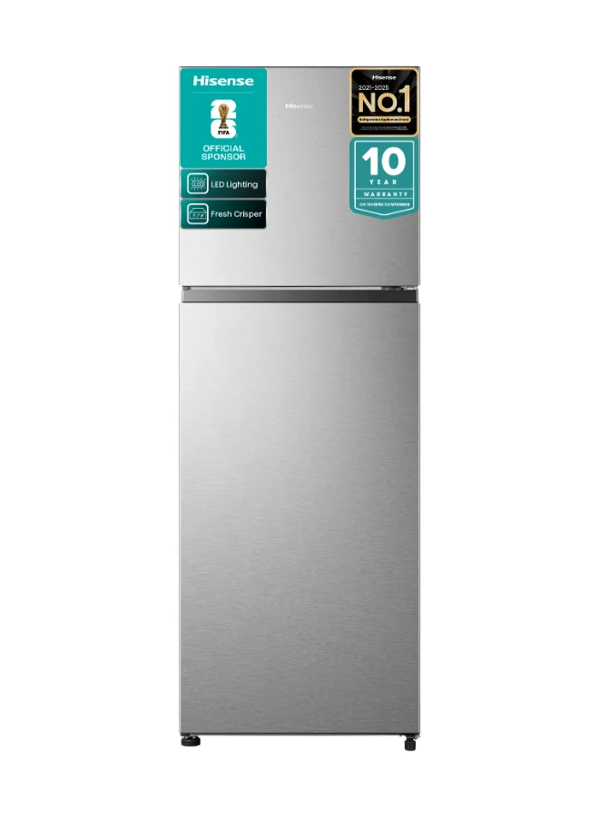 Hisense Top-Mount Refrigerator with Inverter Technology and Total No Frost System (Silver, 326L Net Capacity) kcqsk