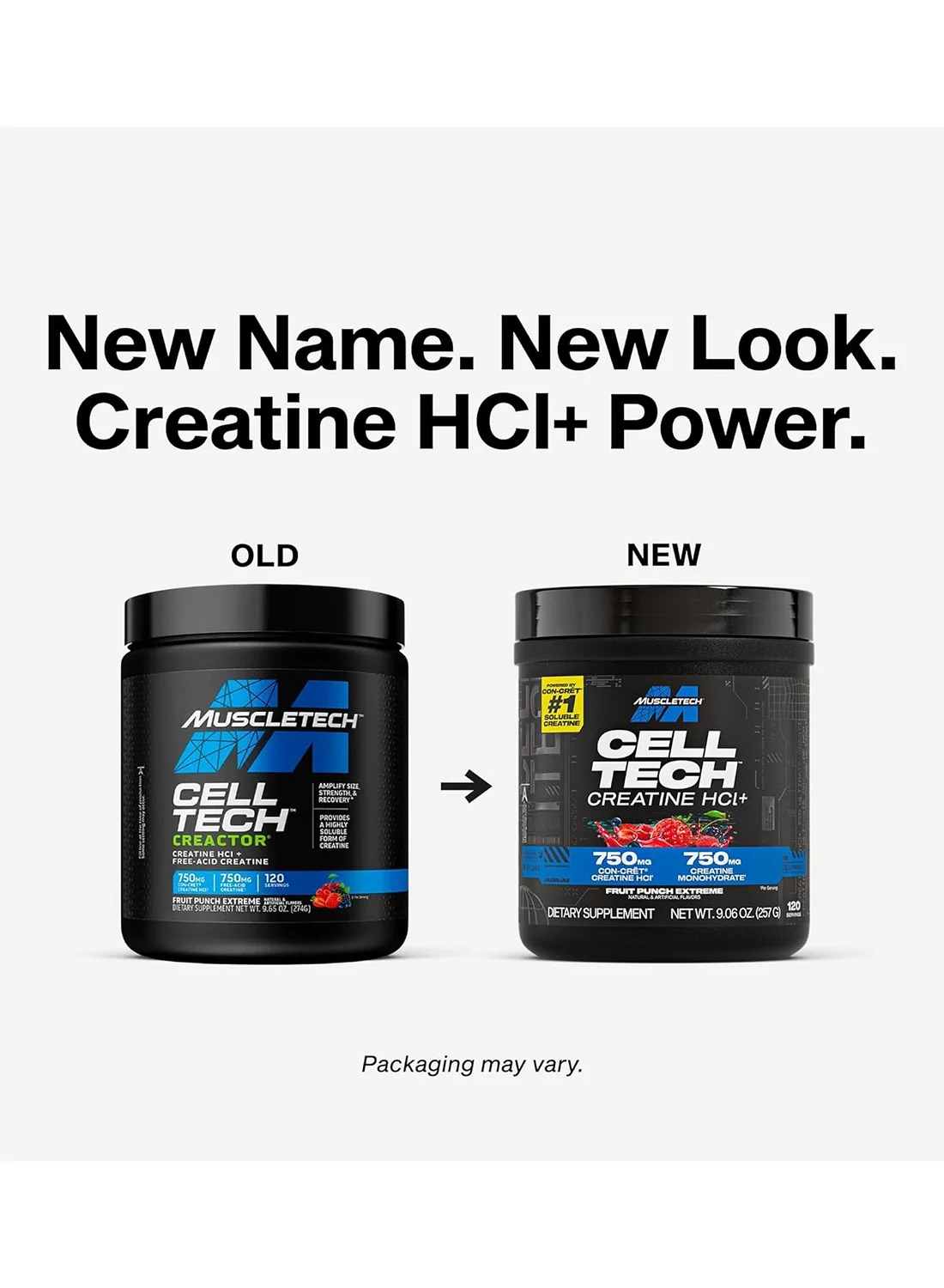 MuscleTech Creactor Creatine HCl and Free-Acid Creatine Powder Fruit Punch (120 Servings) nqmgo