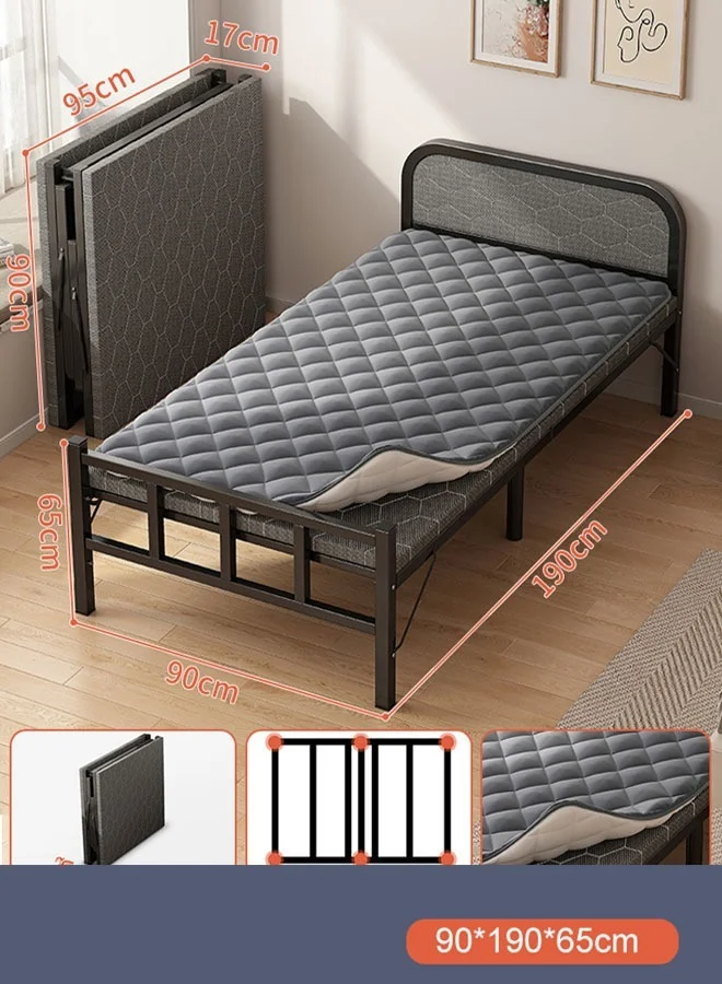 NKX Portable Foldaway Bed with Ice Silk Mattress (90 cm) Premium Space-Saving Guest Bed for Home Use 7l5op