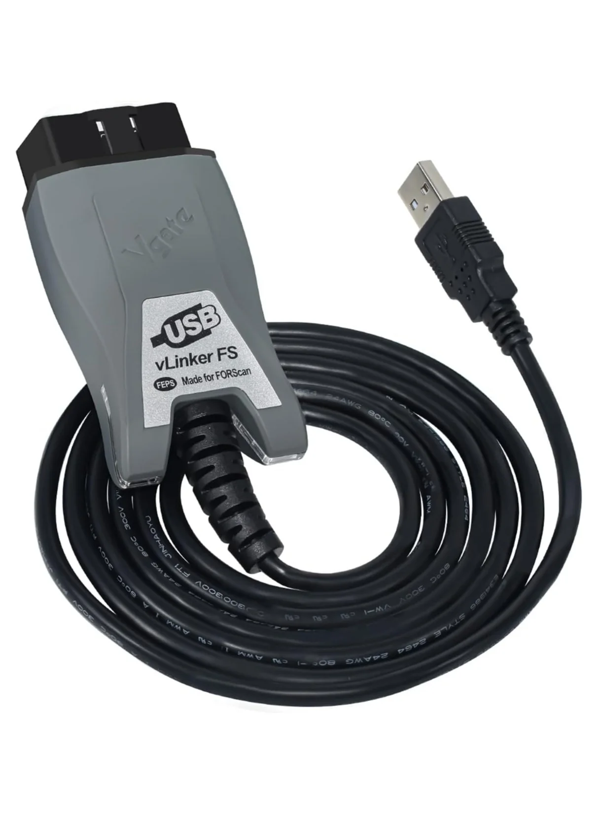 Vgate VLinker FS USB OBD2 Diagnostic Adapter for Vehicle ECU Programming and Advanced Modification (1 Piece) qqeyy