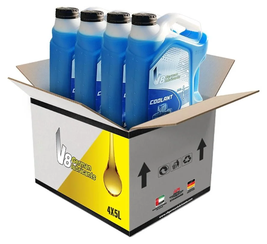 V8 German Lubricants Engine Coolant Fluid (Blue, 20L Pack of 4) Premix Ready to Use Long-Life Protection jo1kn