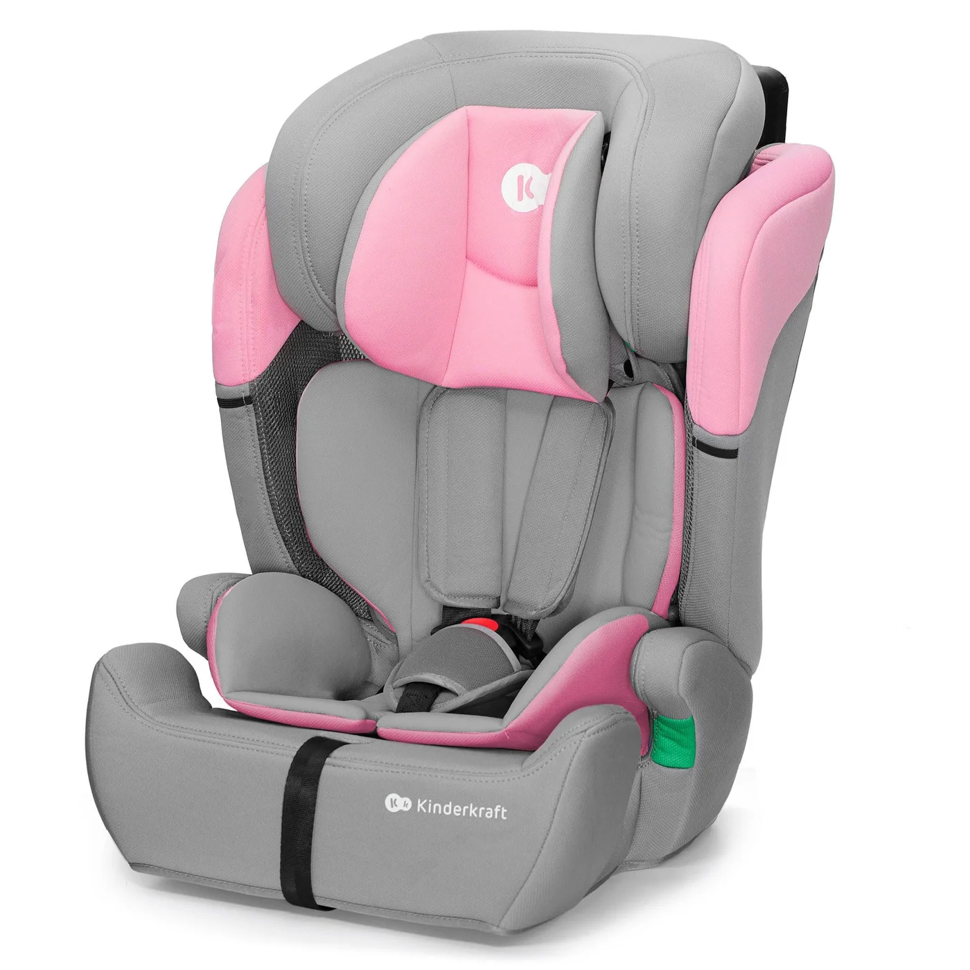 Kinderkraft Comfort UP Car Seat, Adjustable Booster Seat with 5-Point Harness, Premium Safety for Toddlers and Kids (9-36 kg, Pink) lo75i