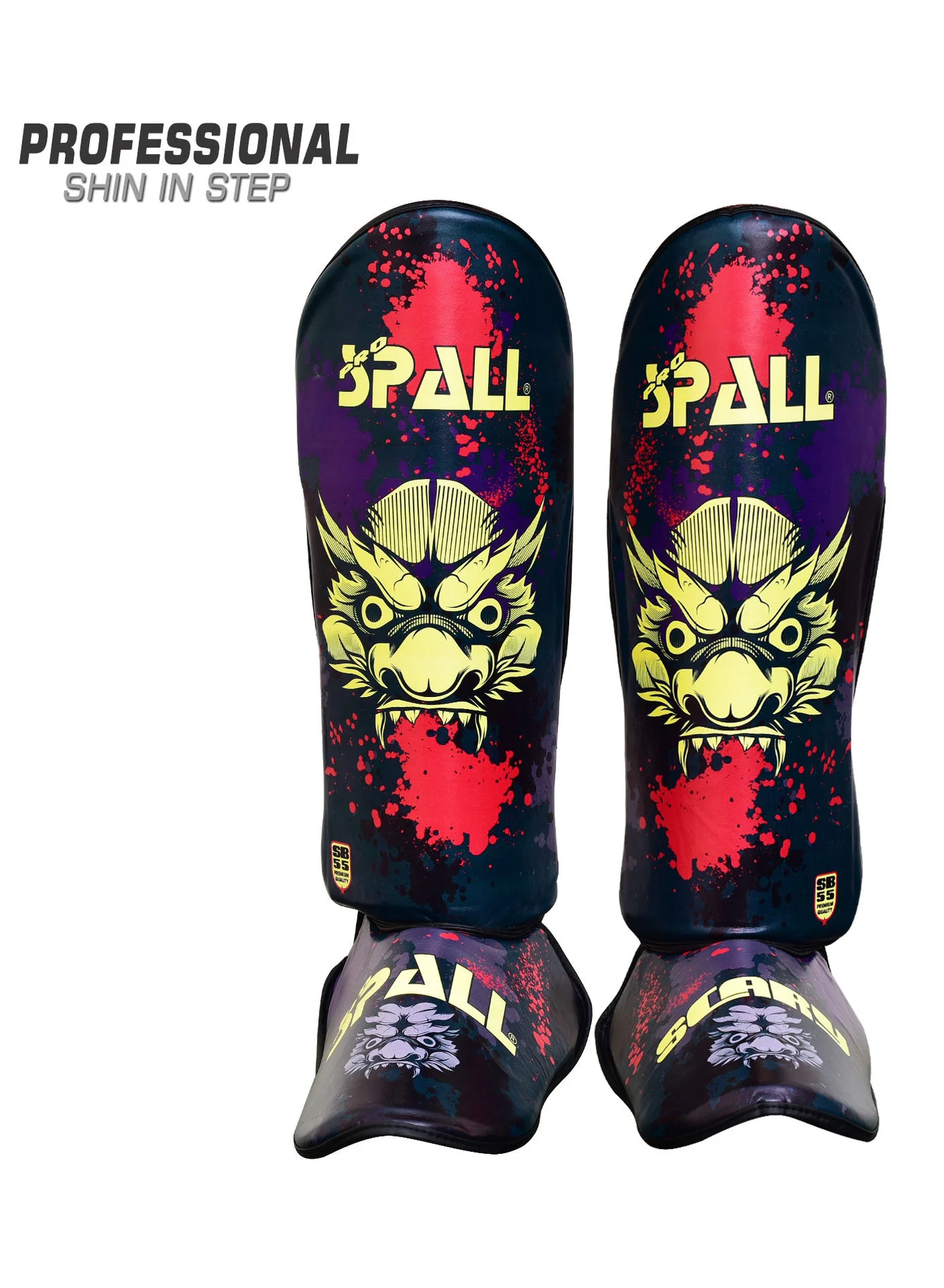 Spall Shin and Instep Guard for Taekwondo Martial Arts MMA Sparring Protective Gear (Black, Medium) utcvn