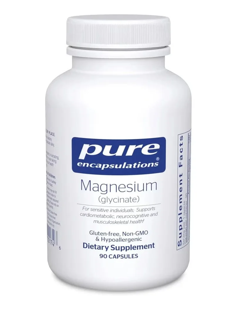 Premium Magnesium Glycinate Supplement Capsules (Hypoallergenic, Non-GMO, Gluten-Free) 90 Capsules 3avlc