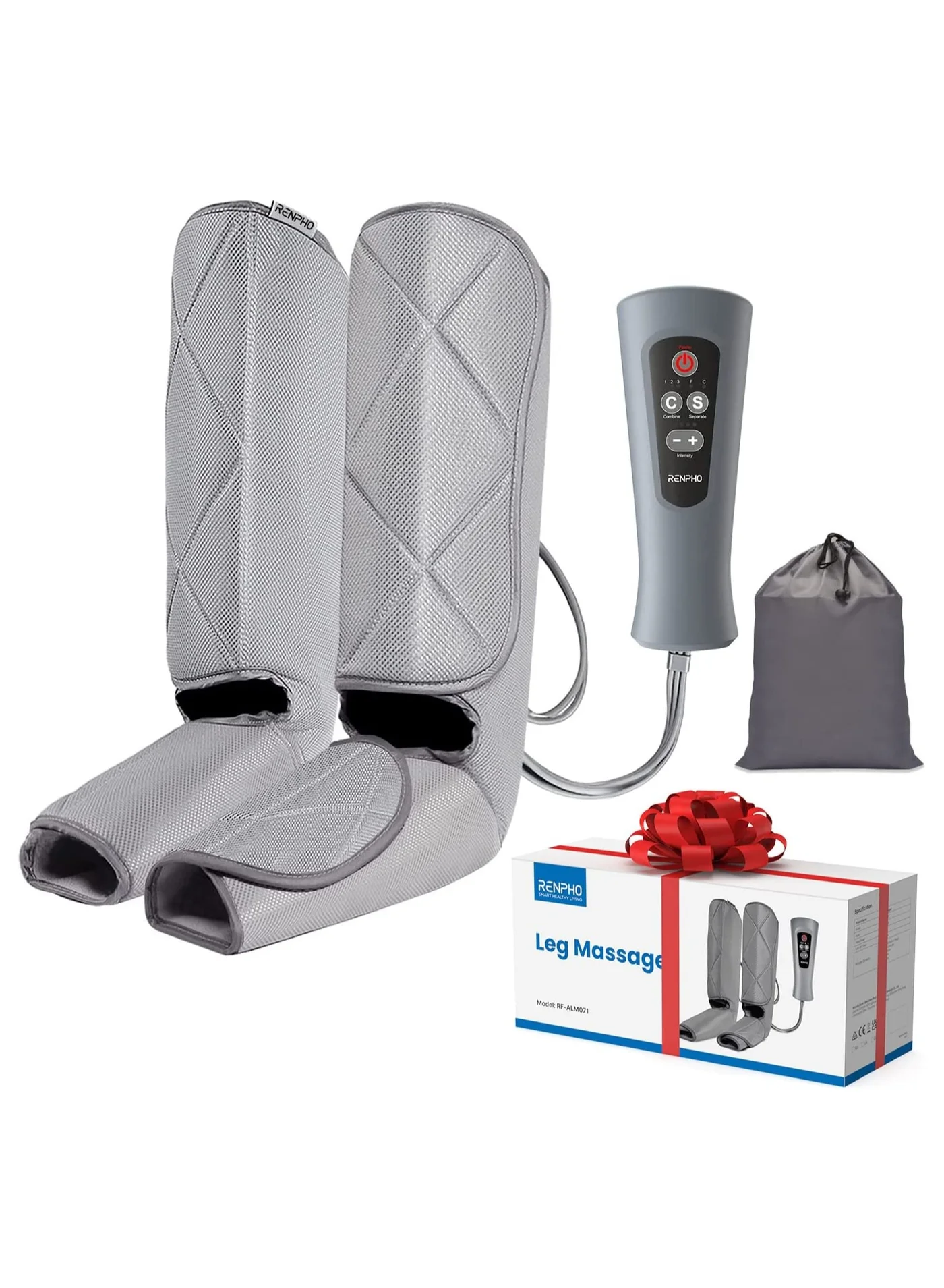 Premium Leg and Calf Massager Machine with Adjustable Wraps (5 Modes, 4 Intensities, Unisex) 3atwg