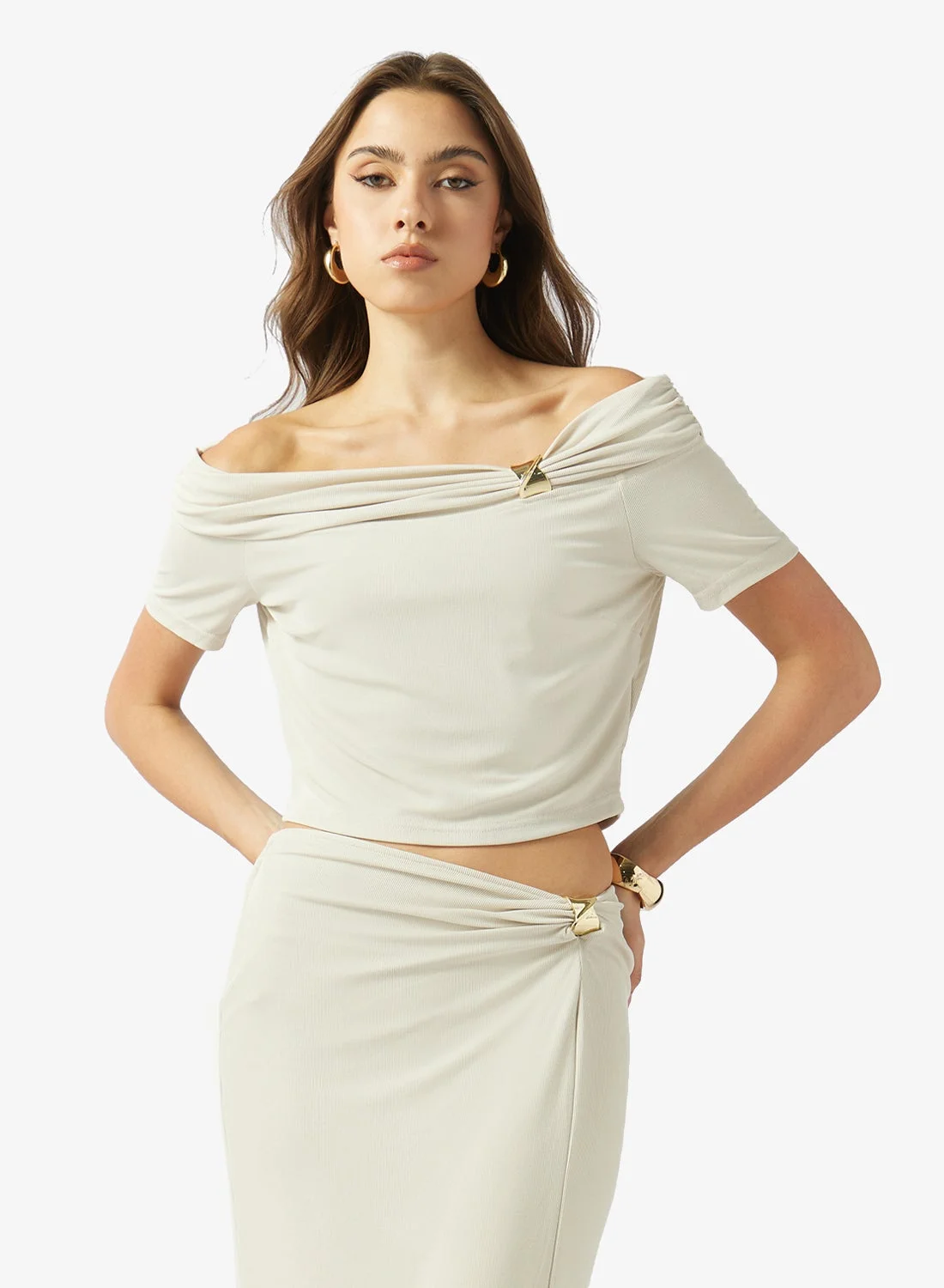 Premium Off-Shoulder Knit Top Elegant Long Sleeve Pullover for Women (Solid, One Size) ywl6v