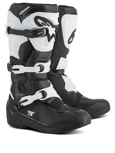 Premium Off-Road Motocross Boots Durable Lightweight Protective Gear for Powersports (Black/White, Size 13) 3w3ix